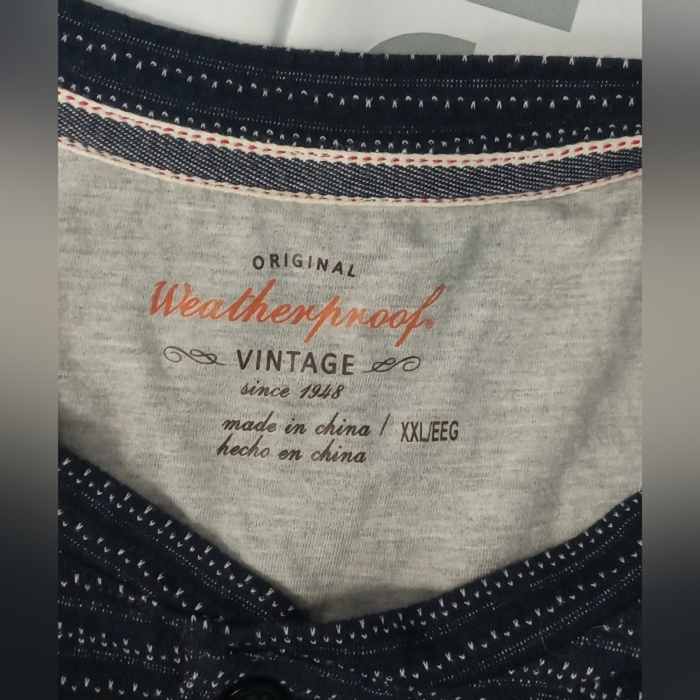 Weatherproof Men's Dark Blue Patterned Tee - Picture 4 of 5